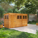 Power Overlap Pent Shed 12x4 ft