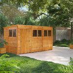 Power Overlap Pent Shed 12x6 ft