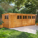 Power Overlap Pent Shed 20x6 ft