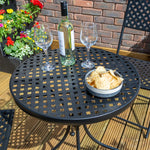 Rowlinson Havana Lattice Bistro Set – Black