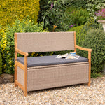 Rowlinson Alderley Rattan Storage Bench – Natural