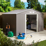 Rowlinson 10×8 Trentvale Metal Apex Shed – Light Grey