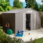 Rowlinson 10×8 Trentvale Metal Apex Shed – Light Grey