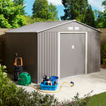 Rowlinson 10×8 Trentvale Metal Apex Shed – Light Grey