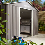 Rowlinson 10×8 Trentvale Metal Apex Shed – Light Grey