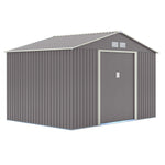 Rowlinson 10×8 Trentvale Metal Apex Shed – Light Grey