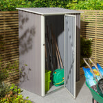 Rowlinson 5×3 Trentvale Metal Pent Shed – Light Grey