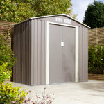 Rowlinson 6×4 Trentvale Metal Apex Shed – Light Grey