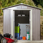 Rowlinson 6×4 Trentvale Metal Apex Shed – Light Grey