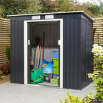 Rowlinson 6×4 Trentvale Metal Pent Shed – Dark Grey