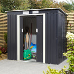 Rowlinson 6×4 Trentvale Metal Pent Shed – Dark Grey