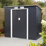 Rowlinson 6×4 Trentvale Metal Pent Shed – Dark Grey
