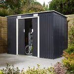 Rowlinson 8×4 Trentvale Metal Pent Shed – Dark Grey