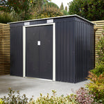 Rowlinson 8×4 Trentvale Metal Pent Shed – Dark Grey