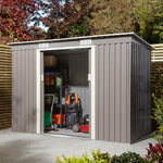 Rowlinson 8×4 Trentvale Metal Pent Shed – Light Grey