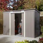 Rowlinson 8×4 Trentvale Metal Pent Shed – Light Grey