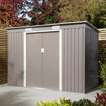 Rowlinson 8×4 Trentvale Metal Pent Shed – Light Grey