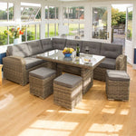 Rowlinson Thornbury Corner Dining Set – Natural Weave