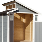Rowlinsons 7x7 Skylight Shed - Painted Light Grey Garden Paramount Building