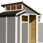 Rowlinsons 7x7 Skylight Shed - Painted Light Grey Garden Paramount Building