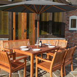 Rowlinsons Willington Grey 2.7m Wooden Parasol