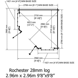 Shire Rochester 28mm Corner Log Cabin 10x10