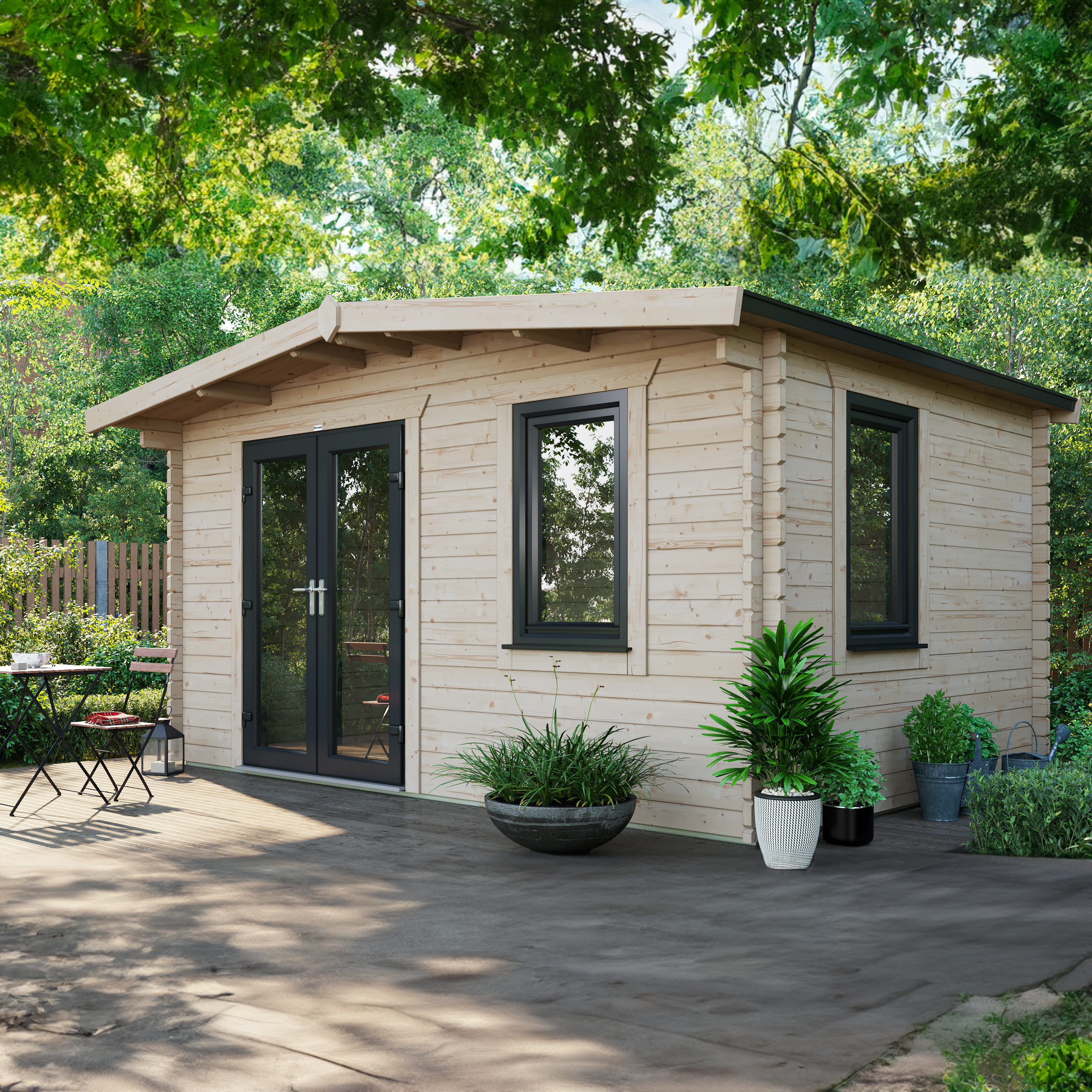 Power 10x14 ft Chalet Log Cabin 44mm