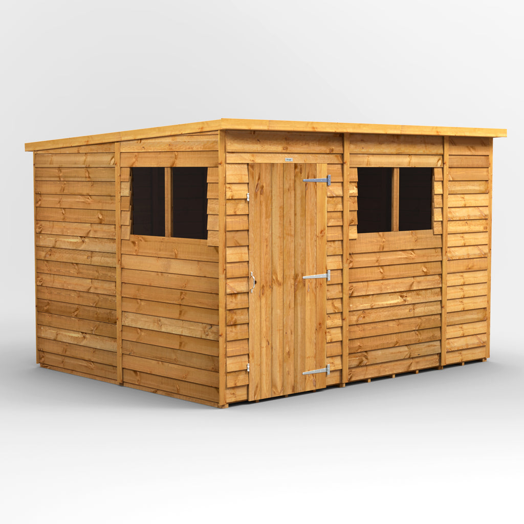 Power Overlap Pent Shed 10x8 ft