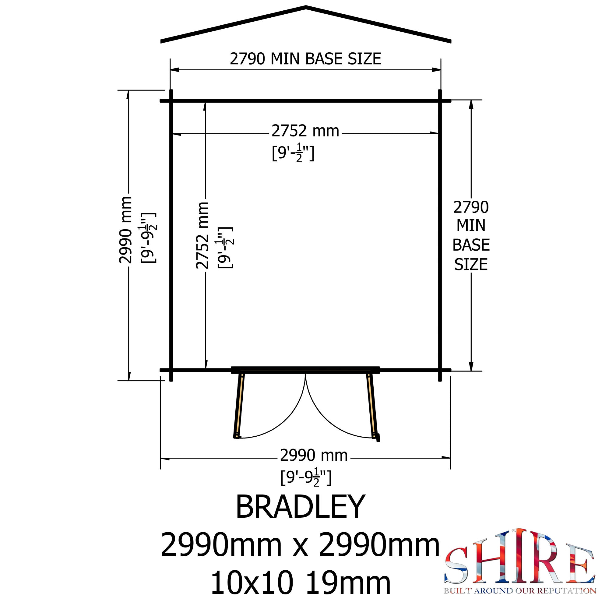 Shire Bradley 19mm Log Cabin 10x10