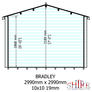 Shire Bradley 19mm Log Cabin 10x10