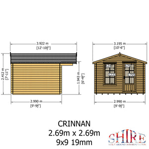 Shire Crinan 19mm Log Cabin 10x10