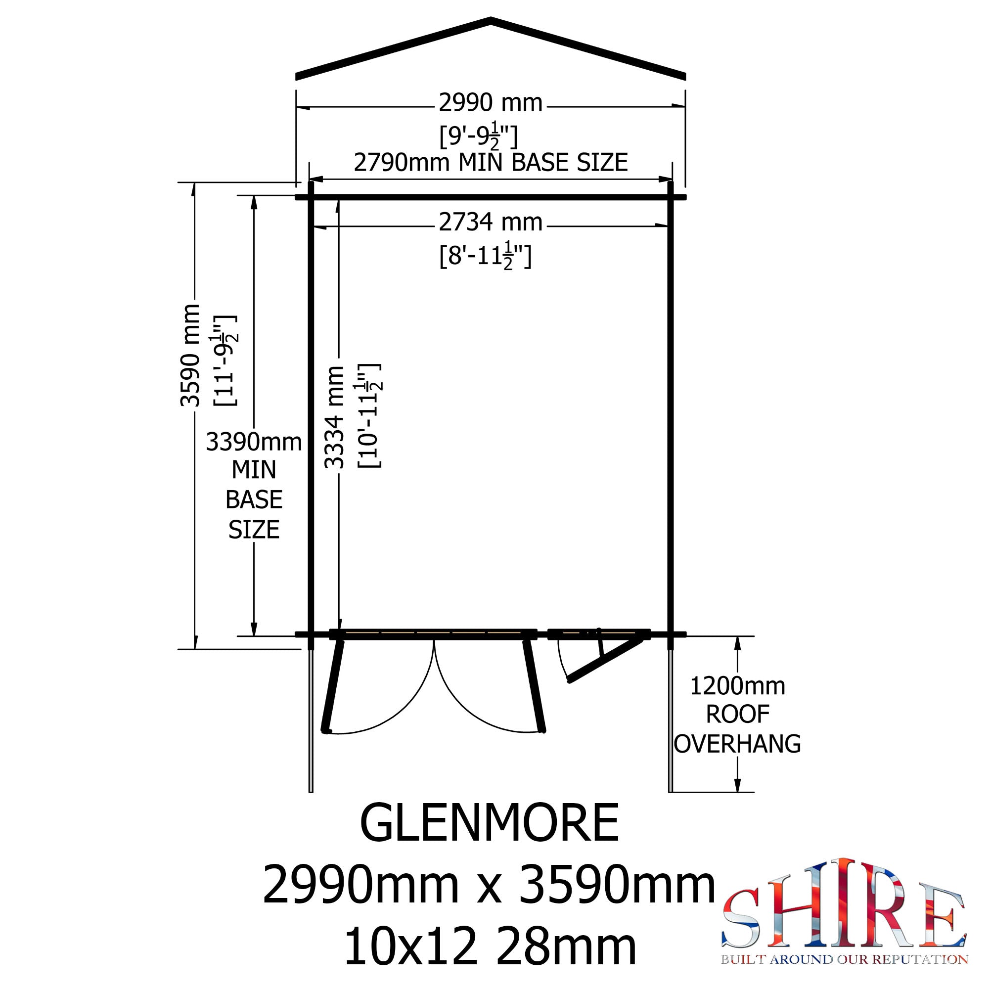 Shire Glenmore 28mm Log Cabin 10Gx12