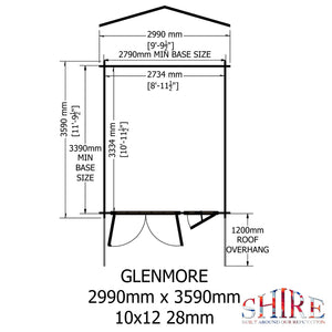 Shire Glenmore 28mm Log Cabin 10Gx12