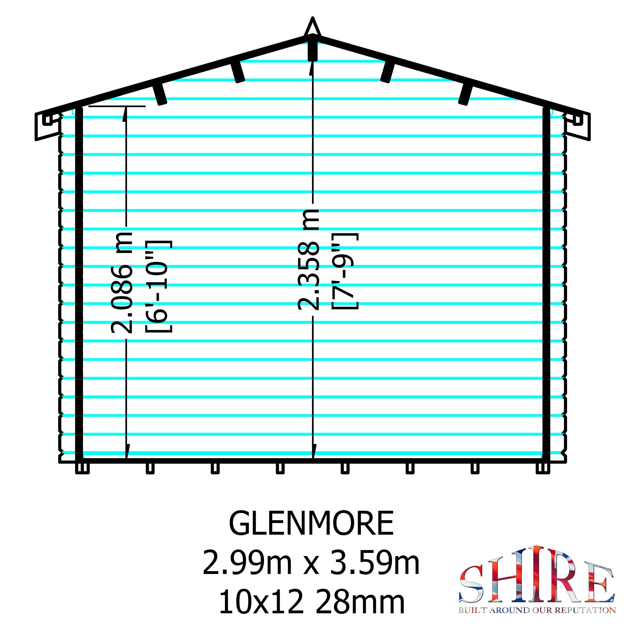 Shire Glenmore 28mm Log Cabin 10Gx12