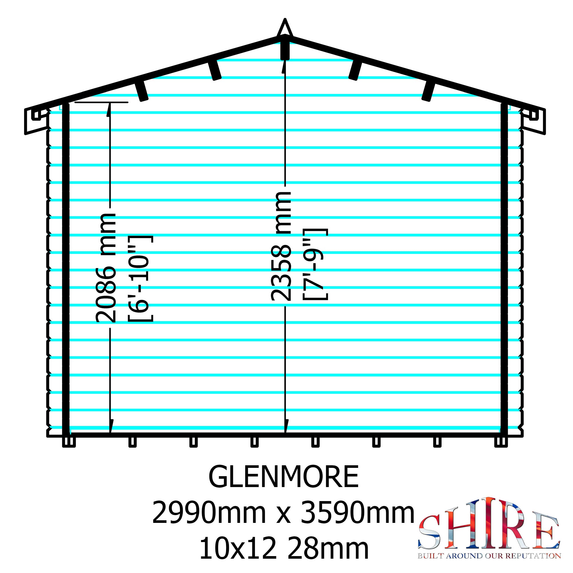 Shire Glenmore 28mm Log Cabin 10Gx12