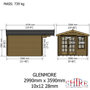 Shire Glenmore 28mm Log Cabin 10Gx12