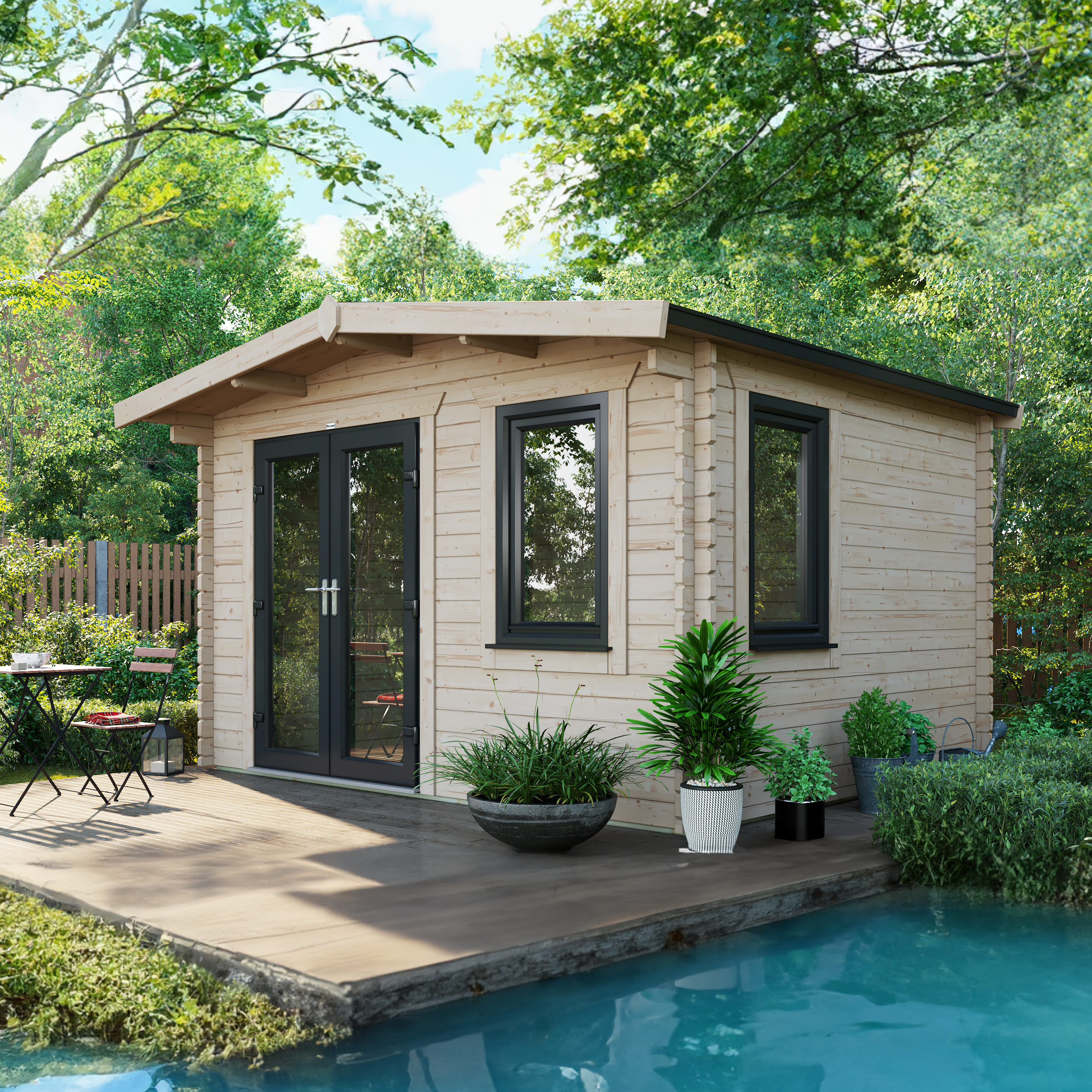 Power 10x12 ft Chalet Log Cabin 44mm