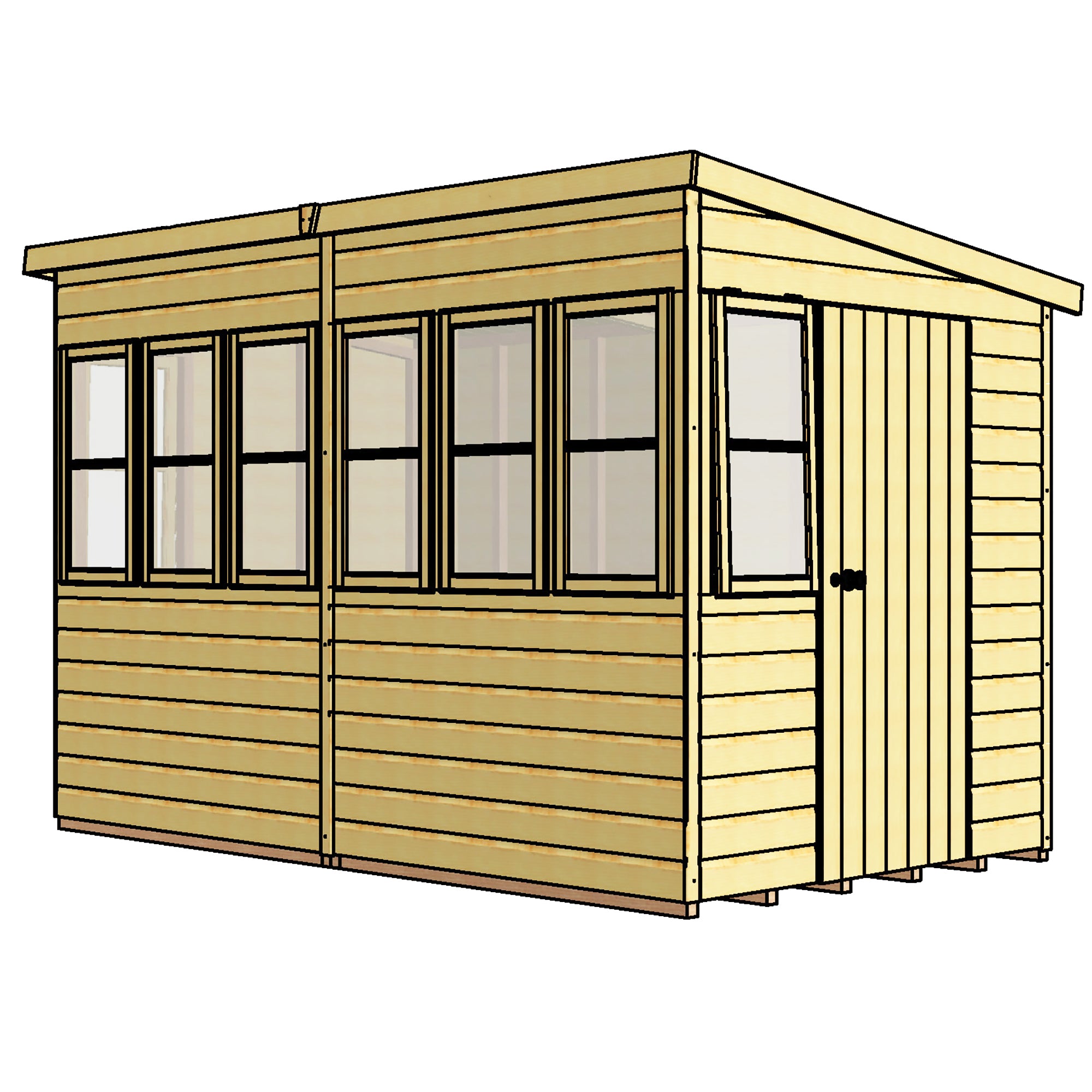 Shire Sun Pent Shed 10x6