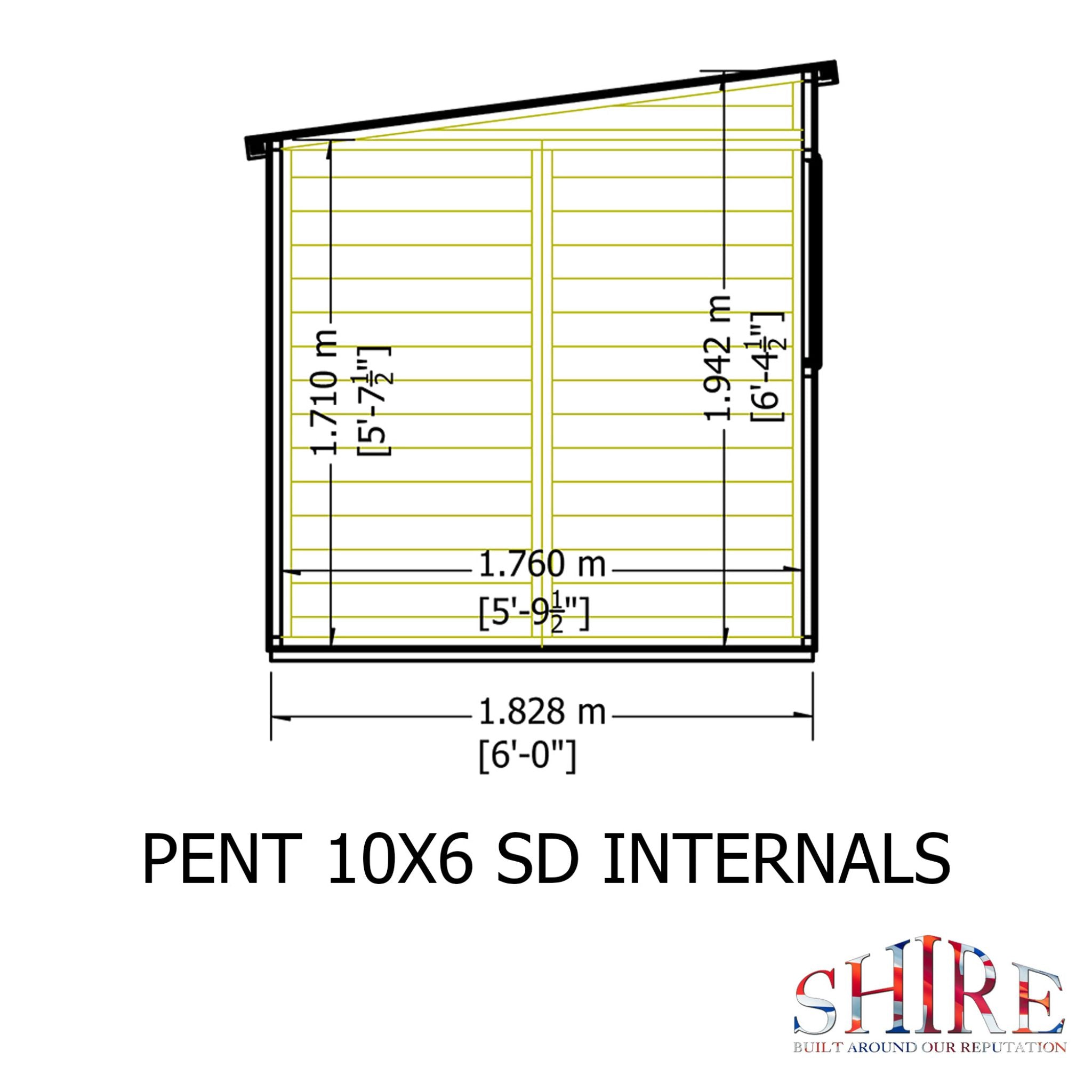 Shire 10x6 Shiplap Pent Shed – Single Door | Garden Life Stores