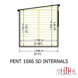 Shire 10x6 Shiplap Pent Shed – Single Door | Garden Life Stores