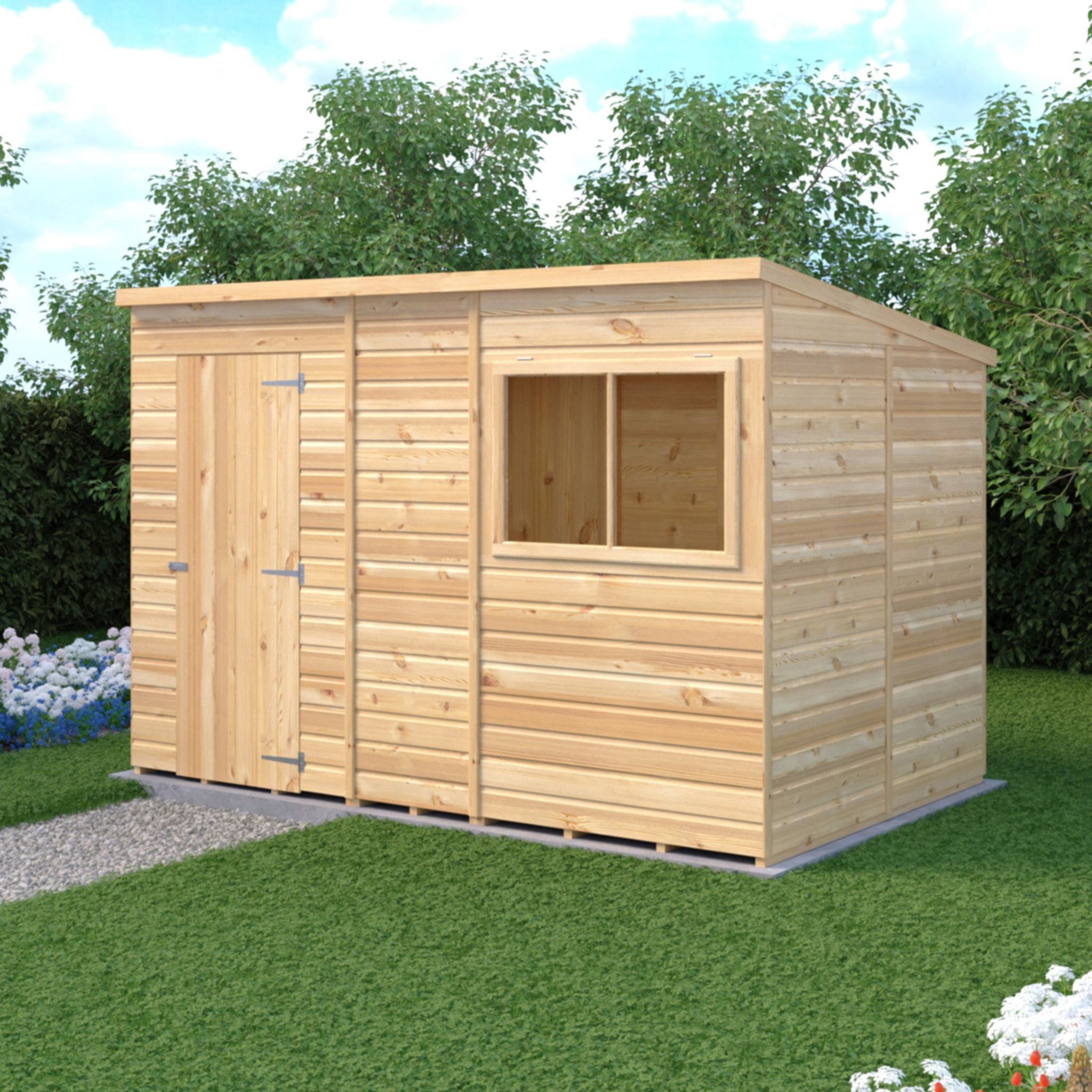 Shire 10x6 Shiplap Pent Shed – Single Door | Garden Life Stores