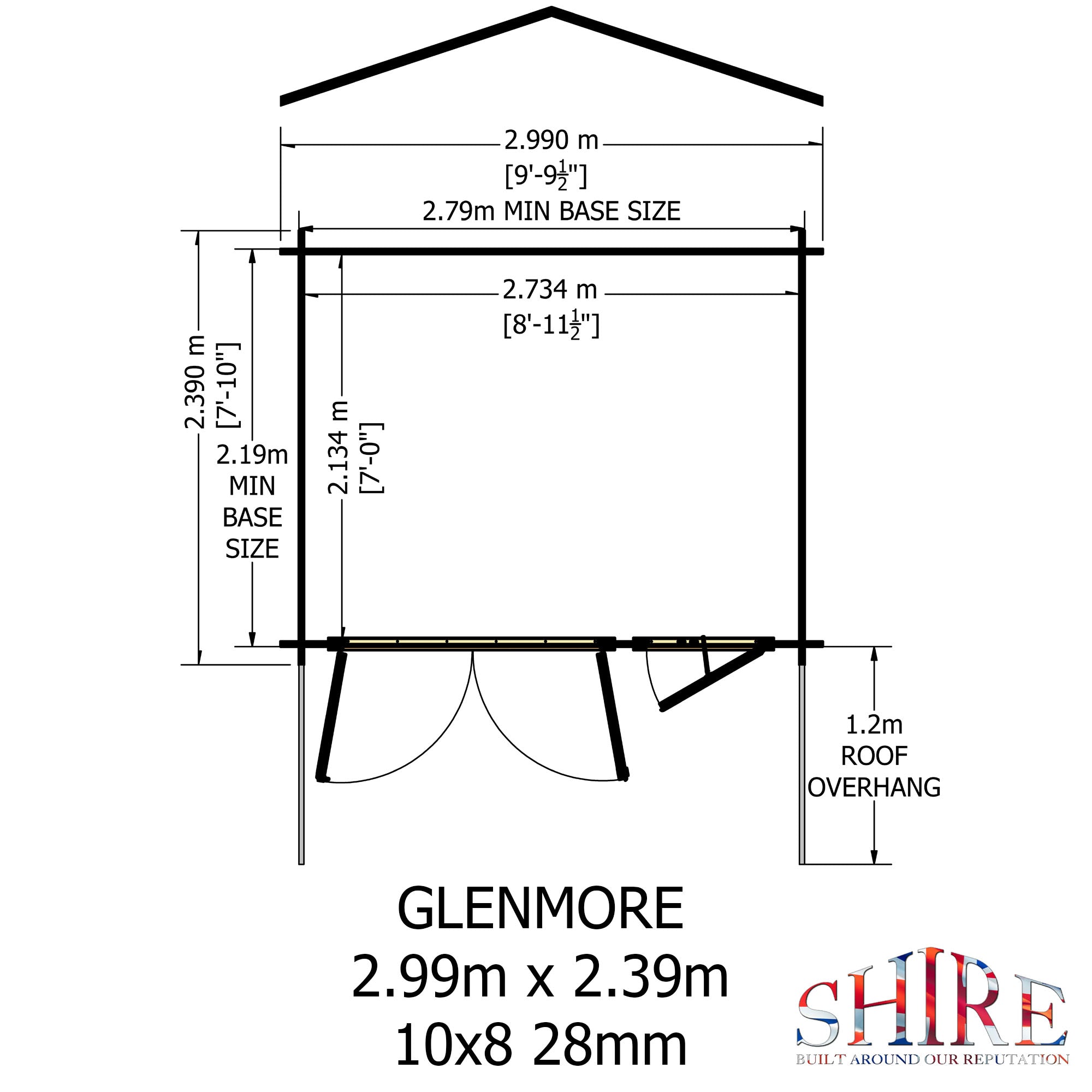 Shire Glenmore 28mm Log Cabin 10Gx8