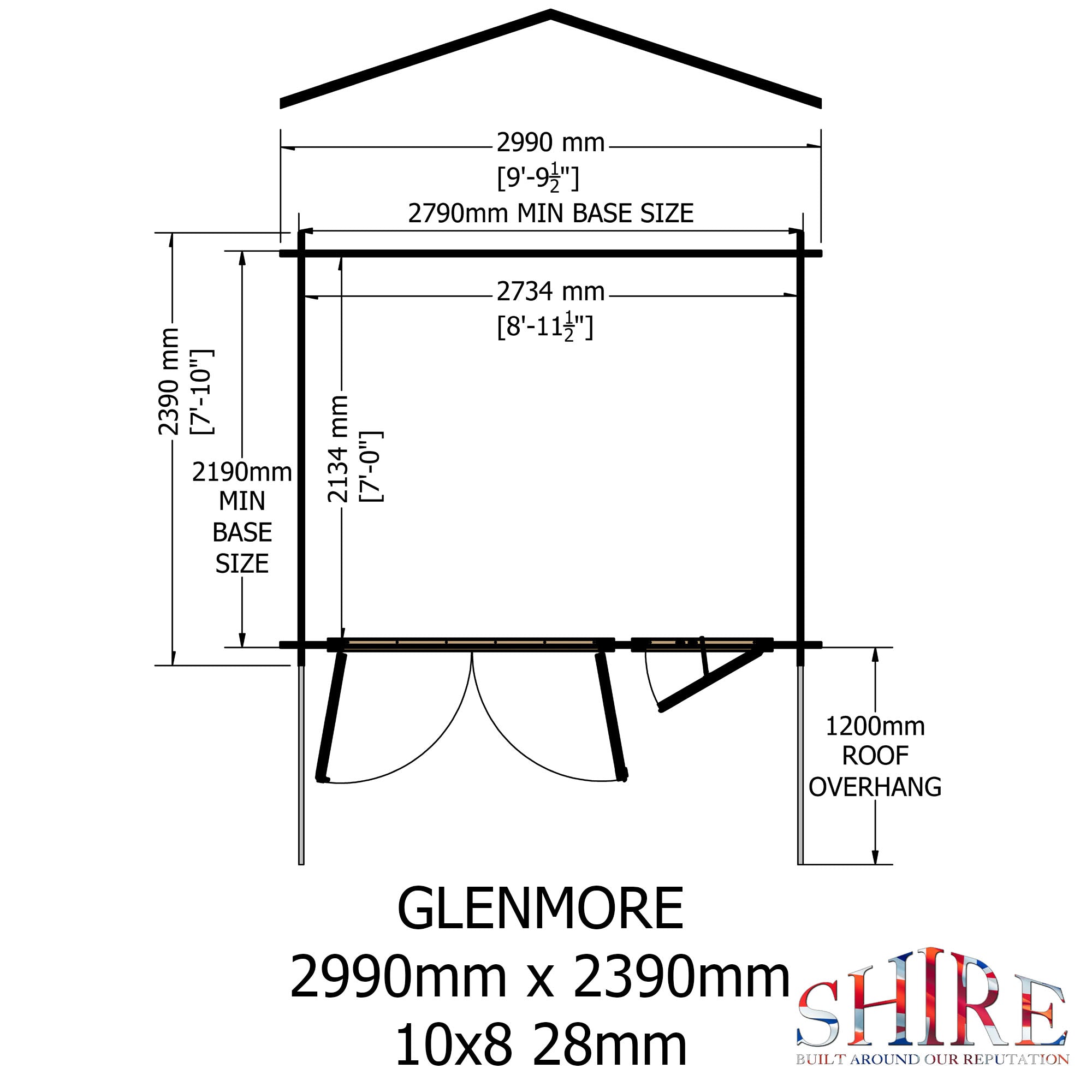 Shire Glenmore 28mm Log Cabin 10Gx8