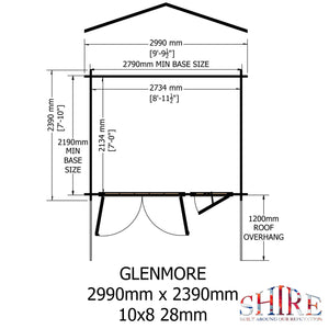Shire Glenmore 28mm Log Cabin 10Gx10