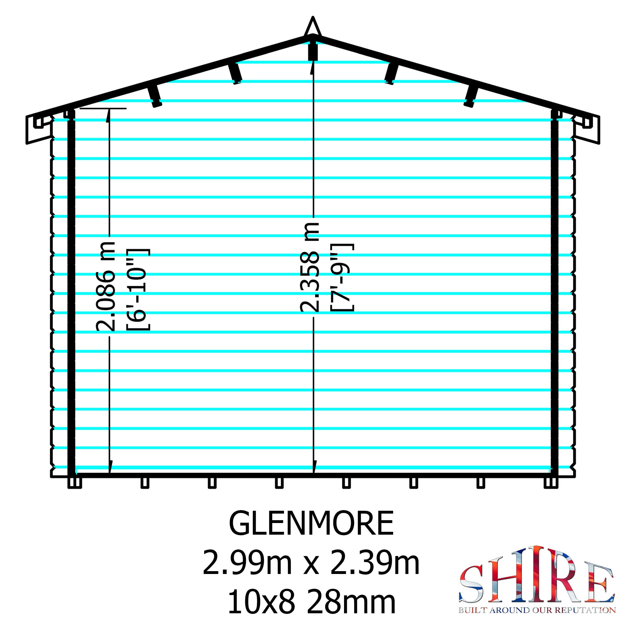 Shire Glenmore 28mm Log Cabin 10Gx8