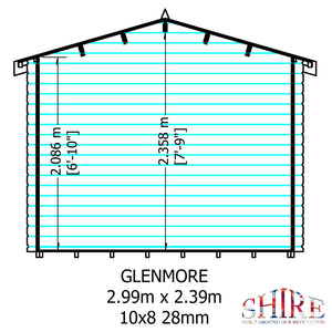 Shire Glenmore 28mm Log Cabin 10Gx8