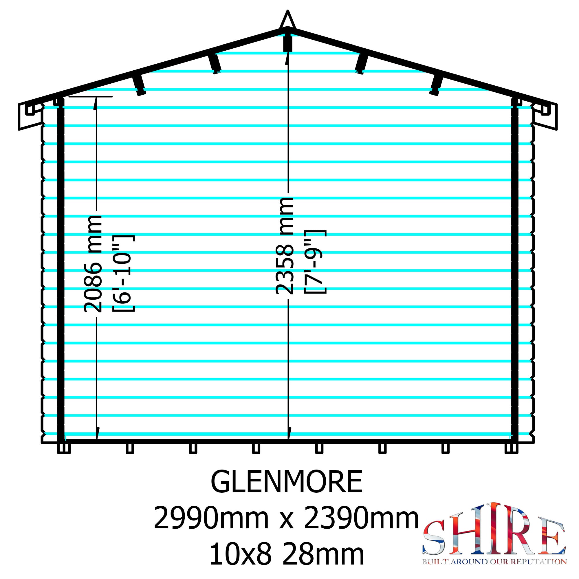 Shire Glenmore 28mm Log Cabin 10Gx8