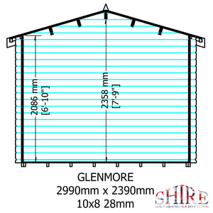 Shire Glenmore 28mm Log Cabin 10Gx8