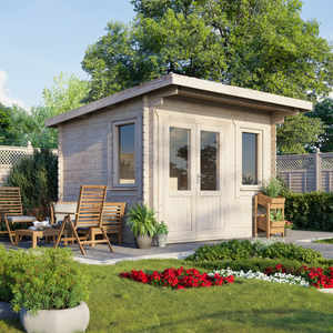 Power Pent Log Cabin 12x10 ft - 28mm