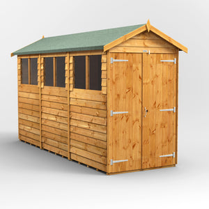 Power Overlap Apex Shed 12x4 ft